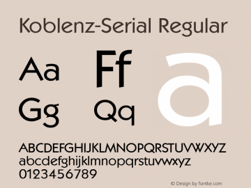 Koblenz-Serial Regular 1.0 Sat Oct 19 10:22:58 1996 Font Sample