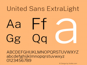 United Sans ExtraLight Version 1.000 Font Sample