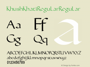 KhushKhati Regular Version 001.600 Font Sample