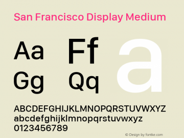San Francisco Display Medium 10.0d46e1 Font Sample