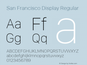 San Francisco Display Ultralight 10.0d46e1 Font Sample