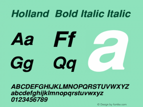 Holland  Bold Italic Italic Unknown图片样张