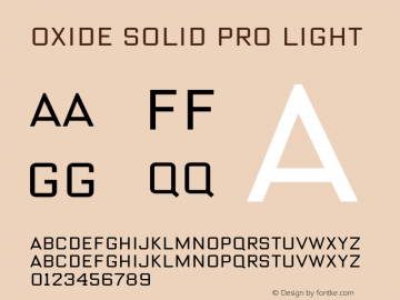 OxideSolidPro-Light Version 1.000 Font Sample