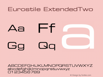 Eurostile ExtendedTwo Version 001.002 Font Sample