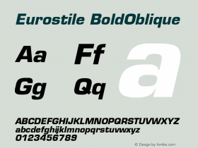 Eurostile BoldOblique Version 001.001图片样张