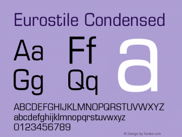 Eurostile Condensed Version 001.002图片样张