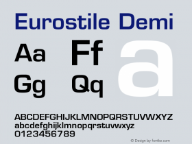 Eurostile Demi Version 001.001图片样张