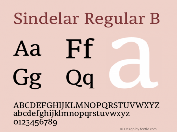 Sindelar-RegularB Version 1.000 Font Sample