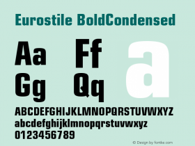 Eurostile BoldCondensed Version 001.002 Font Sample