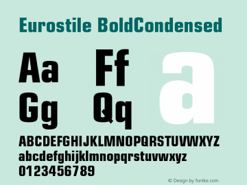 Eurostile BoldCondensed Version 001.002图片样张