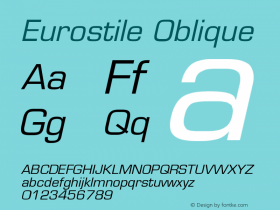 Eurostile Oblique Version 001.002图片样张