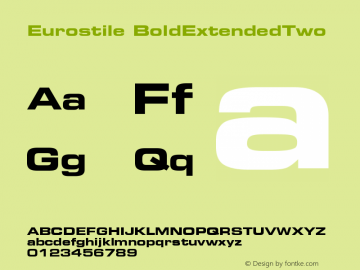 Eurostile BoldExtendedTwo Version 001.002 Font Sample