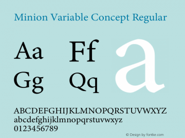 Minion Variable Concept Version 1.010;PS 1.0;hotconv 16.6.54;makeotf.lib2.5.65590 Font Sample