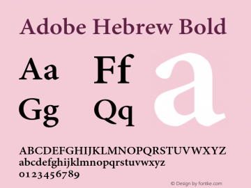 AdobeHebrew-Bold Version 2.010;PS 2.0;hotconv 1.0.72;makeotf.lib2.5.5900 Font Sample