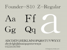 Founder-S10Z Version 1.00;December 27, 2017 Font Sample