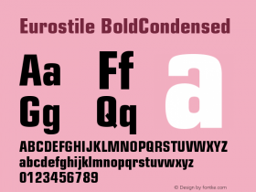 Eurostile BoldCondensed Version 001.003 Font Sample