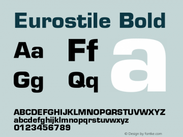 Eurostile Bold Version 001.002 Font Sample