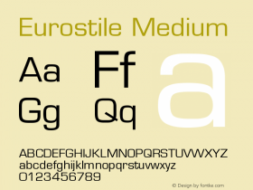 Eurostile Medium Version 001.003图片样张