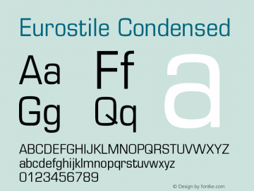 Eurostile Condensed Version 001.003图片样张