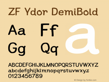 ZF Ydor DemiBold Version 1.000 2017 initial release Font Sample