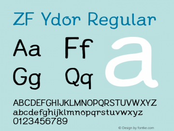 ZF Ydor Version 1.000 2017 initial release Font Sample