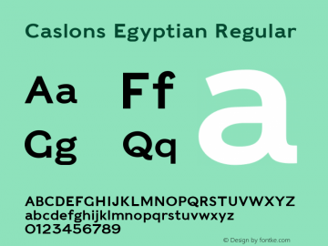 Caslons Egyptian Regular Version 1.000;PS 1.0;hotconv 1.0.72;makeotf.lib2.5.5900; ttfautohint (v1.3)图片样张