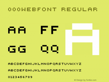 000webfont Version 1.100 Font Sample