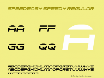 Speedeasy Speedy Version 1.00;January 3, 2018;FontCreator 11.0.0.2408 64-bit图片样张