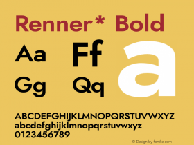 Renner* Bold Version 002.100 ; ttfautohint (v0.97) -l 8 -r 50 -G 200 -x 14 -f dflt -w G图片样张