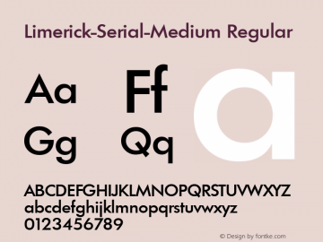 Limerick-Serial-Medium Regular 1.0 Sat Oct 19 15:18:06 1996图片样张