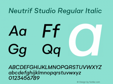 NeutrifStudio-RegularItalic Version 2.000图片样张