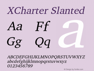 XCharter Slanted Version 1.0 Font Sample