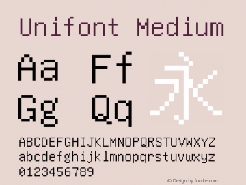 Unifont Version 10.0.07 Font Sample