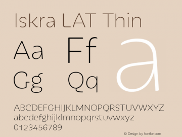 IskraLAT-Thin Version 1.000; ttfautohint (v1.5.34-1b95)图片样张
