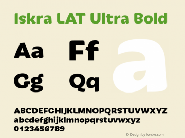 IskraLAT-UltraBold Version 1.000; ttfautohint (v1.5.34-1b95)图片样张