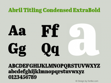 Abril Titling Cnd Eb Version 1.000 Font Sample