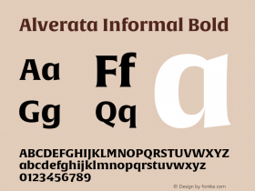 Alverata Informal Bold Version 1.000 Font Sample