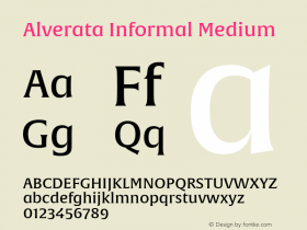 Alverata Informal Md Version 1.000 Font Sample