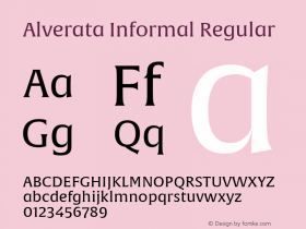 Alverata Informal Version 1.000 Font Sample