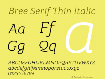 Bree Serif Th Italic Version 1.001图片样张