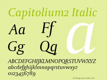 Capitolium2-Italic Version 3.000 Font Sample