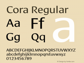 Cora-Regular Version 001.000 Font Sample