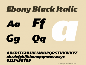 EbonyBl-Italic Version 001.000图片样张