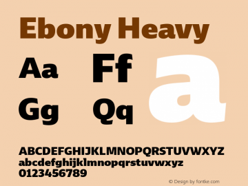 EbonyHv Version 001.000 Font Sample