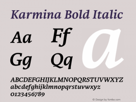 Karmina-BoldItalic Version 1.002图片样张