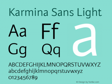 Karmina Sans Light Version 001.000图片样张