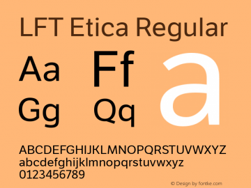 LFTEtica Version 1.001 Font Sample