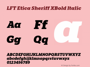 LFT Etica Sheriff XBold Italic Version 1.002;PS 001.002;hotconv 1.0.88;makeotf.lib2.5.64775图片样张
