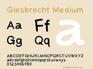 Giesbrecht Medium Version 001.000 Font Sample