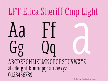 LFT Etica Sheriff Cmp Light Version 1.002;PS 001.002;hotconv 1.0.88;makeotf.lib2.5.64775图片样张